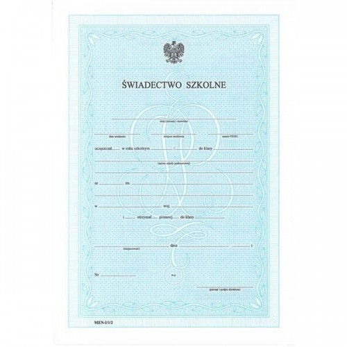 Typograf Druk MEN-I/1/2 offsetowy świadectwo szkolne dla klas I-III szkoły podstawowej 02831/ TP231