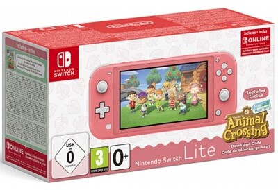 Nintendo Switch Lite Koralowy + Animal Crossing New Horizons + 3M NS Online