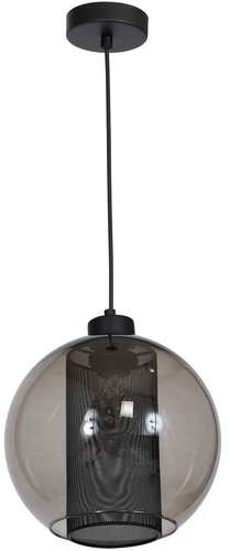 Luminex Lampa wisząca zwis żyrandol Funa 1x60W E27 czarny/dymny 8259