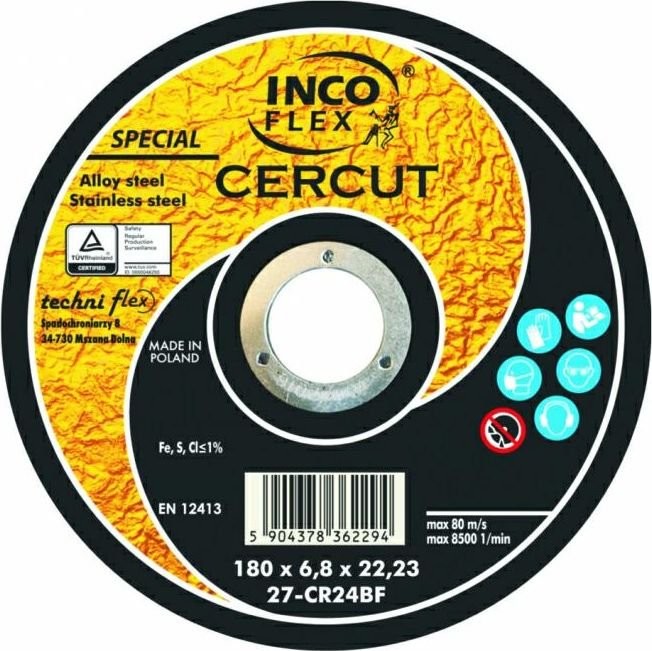 Flex Inco Inco TARCZA METAL INCOFLEX 125 1,0 CERCUT M413-125-1.0-22CR46 M413-125-1.0-22CR46