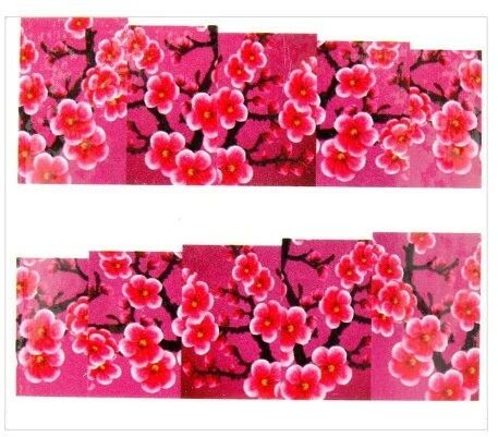 Allepaznokcie Naklejki wodne do paznokci arkusz 6,5 x 5,5 cm na 10 palców yb Nr 593