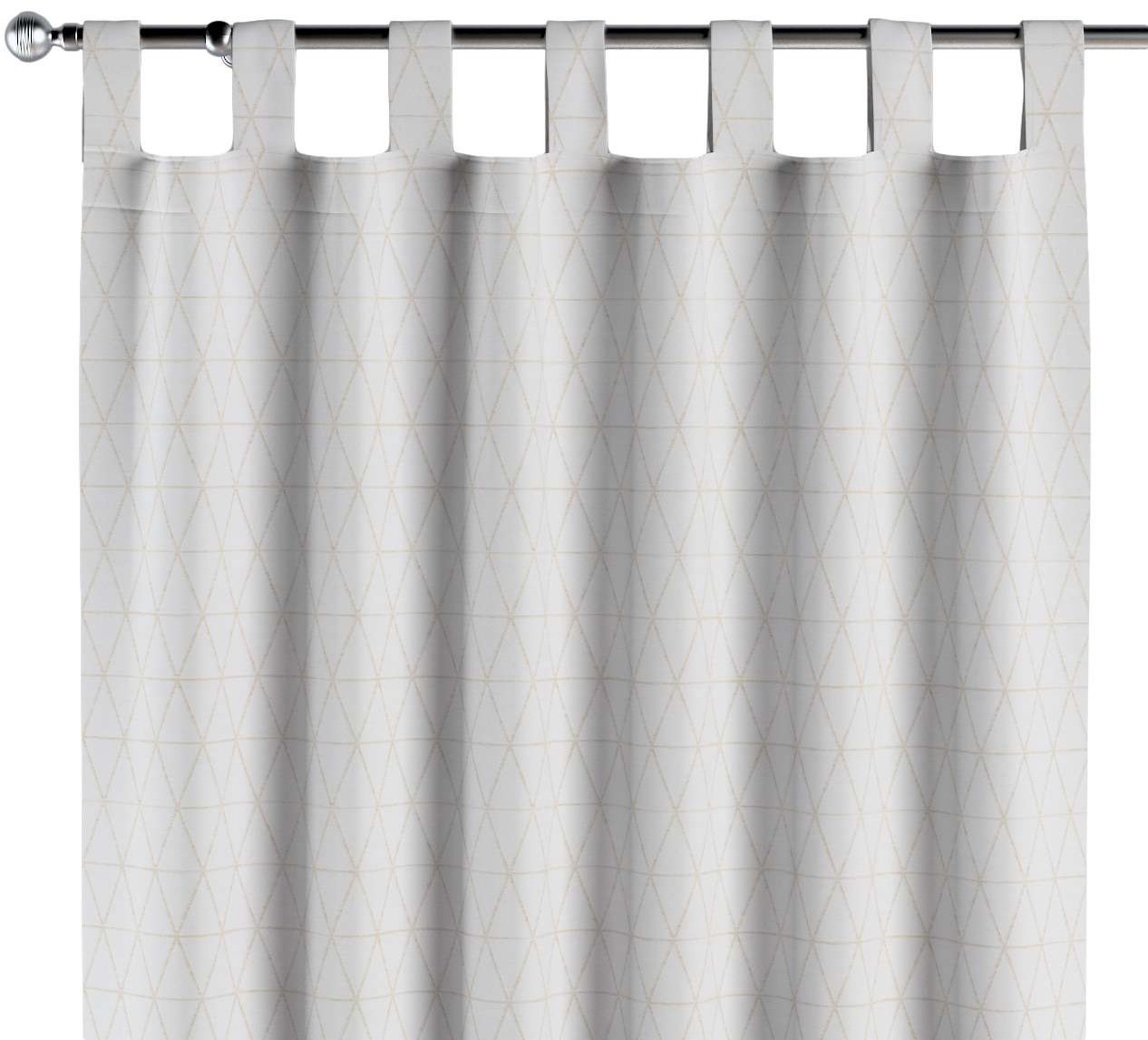 Dekoria pl pl Zasłona na szelkach 1 szt. beżowe trójkąty na kremowo-białym tle 1szt 130 × 260 cm Sunny 310-143-94