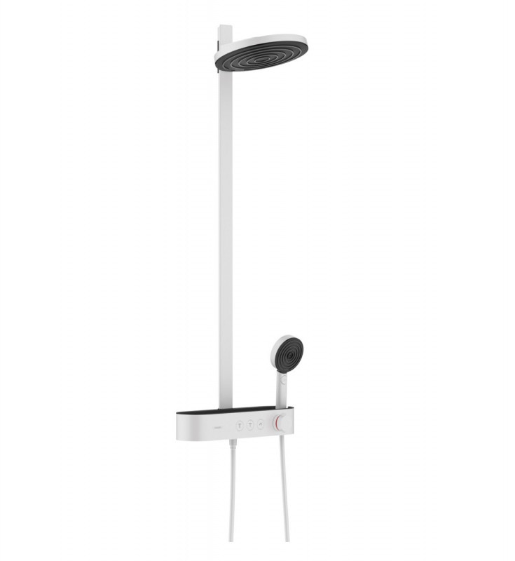 Hansgrohe Pulsify ShowerTablet Select Zestaw prysznicowy natynkowy termostatyczny z deszczownicą biały mat 24240700
