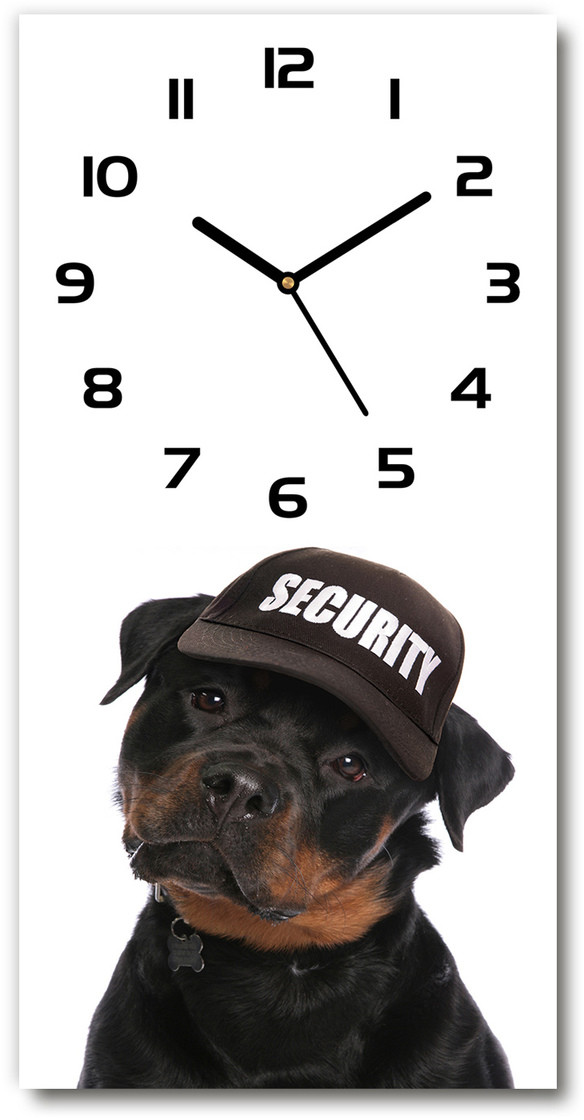 Zegar ścienny Rottweiler w czapce