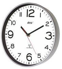 Atrix Zegar srebrny sterowany radiowo 25cm ATE2303SSRC