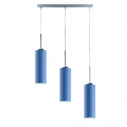 Lampa wisząca z abażurami na srebrnym stelażu - S2-L99