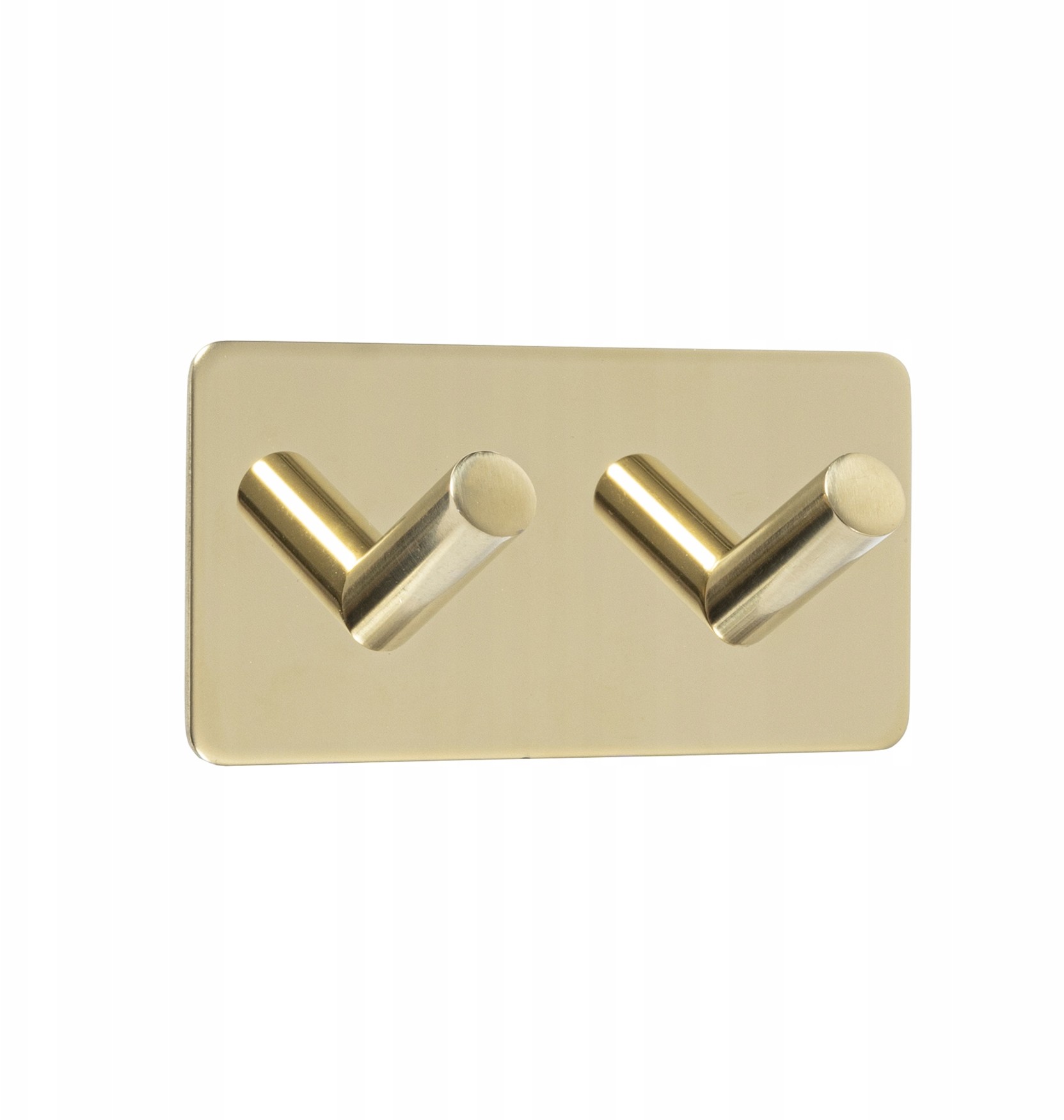 Wieszak samoprzylepny podwójny mosiądz polerowany