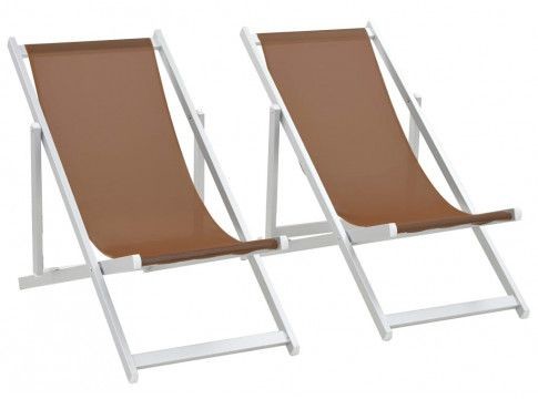 Składane krzesła plażowe Amira - brąz