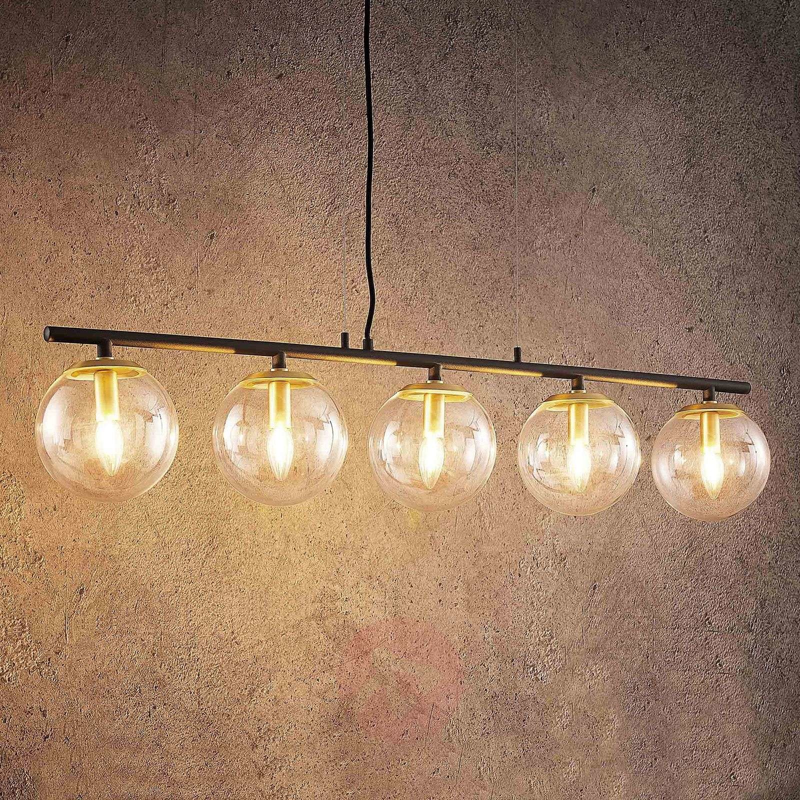Lucande Lucande Sotiana lampa wisząca szklane kule, 5-pkt.
