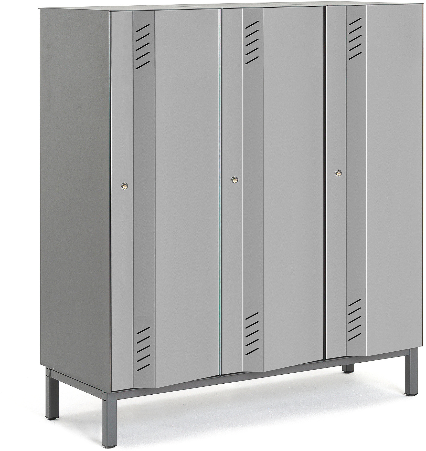 AJ Create: metalowa szafa Energy 3 moduły 1985x1200x500 mm szara z nóżkami 562332