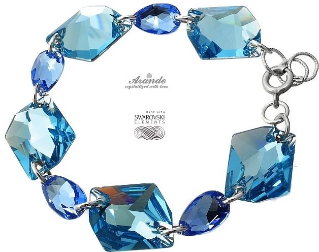 Swarovski Arande Elegancka Bransoletka AQUA SREBRO 4198393707