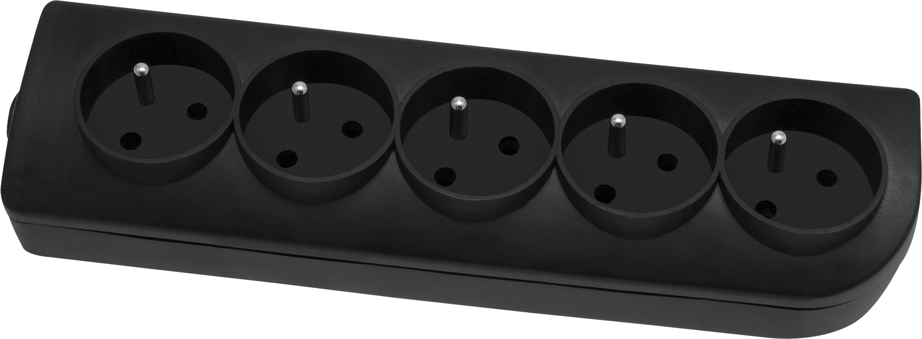 Elgotech Listwa przedłużacza 5 gniazdowa z uziemieniem czarna GN-50W-2