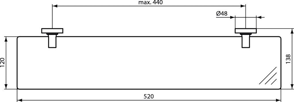 Ideal Standard Iom Półka szklana czarny mat A9124XG