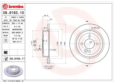 BREMBO 08.9163.11
