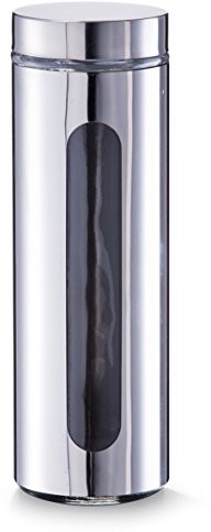 Zeller 19948 pojemnik szklany, 1500 ML,  10.2 x 30.5 cm, chrom 19948