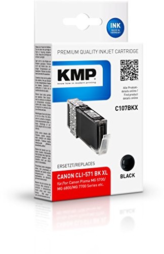 KMP Tintenkartusche do Canon Pixma MG 5700/MG 6800/MG 7700/TS 5000 Series/TS 6000 Series/TS 8000 Series/TS 9000 Series, c107bkx, Black 1568,0001