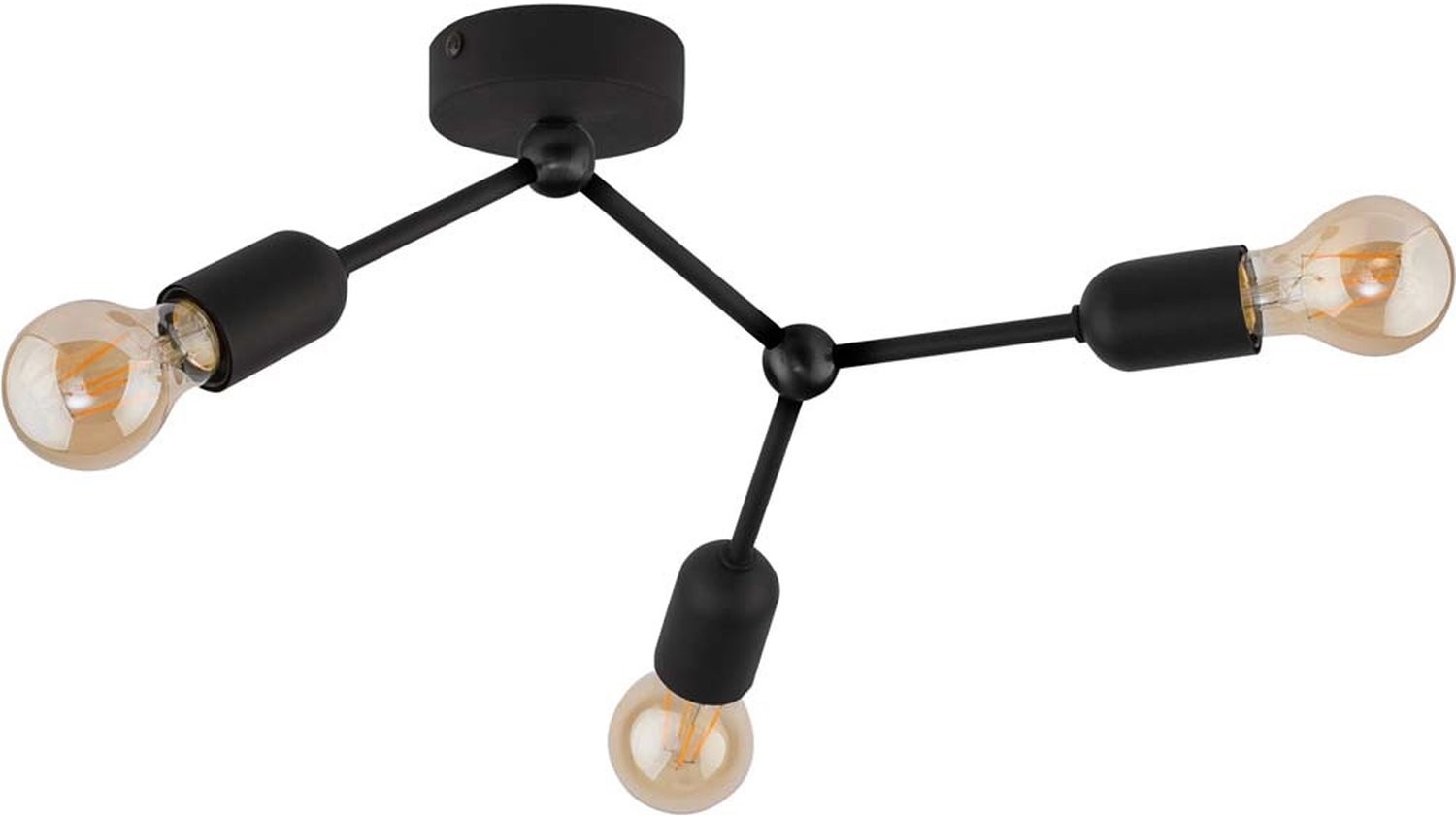 TK Lighting Lampa sufitowa FANTASY metal czarna 3x60W E27