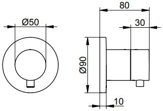 Keuco Ixmo Podtynkowy dwudrożny zawór przestawny DN15 chrom 59556011001