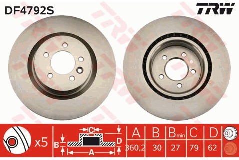 TRW Tarcza hamulcowa DF4792S