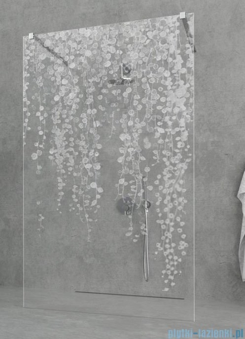 Radaway Grawer na szkle dla kabin wzór Bluszcz