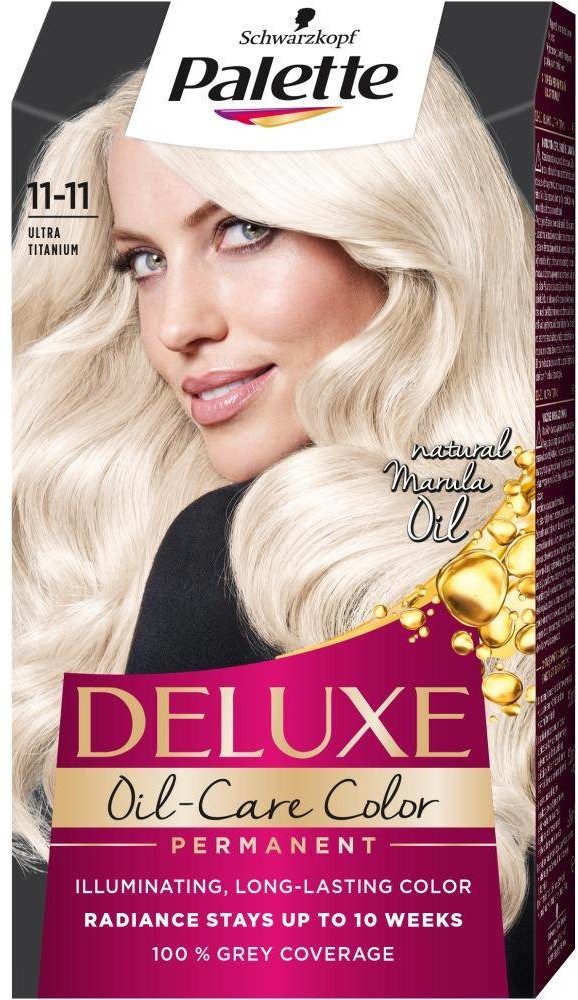Schwarzkopf Deluxe Oil-Care Color farba do włosów trwale koloryzująca z mikroolejkami 11-11 Ultra Tytanowy Blond 107297-uniw