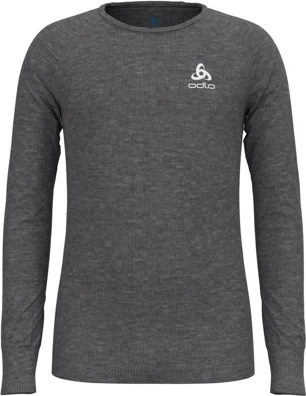 Odlo Active Warm Plus Top Crew Neck L/S Kids, szary 116 2021 Koszulki bazowe termiczne i narciarskie 159229-10183-116