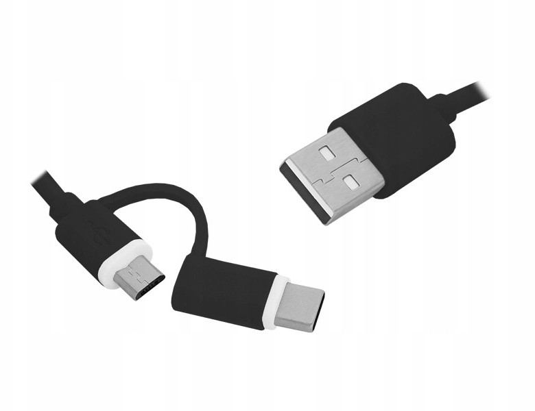 Ps Kabel Usb - Usb Type-C / microUSB 2w1 czarny