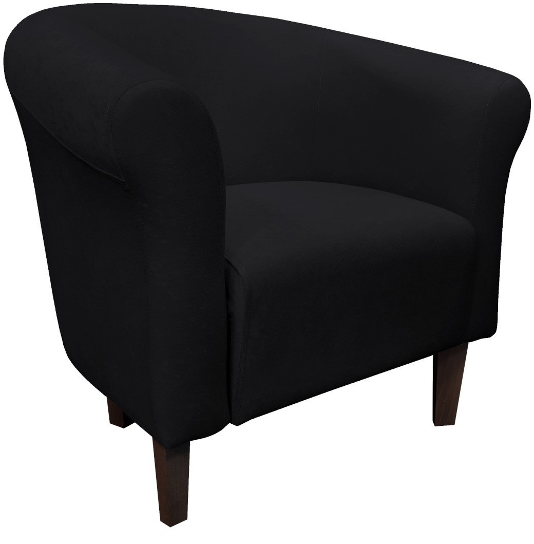 ATOS Fotel Milo Mikrofaza 18 czarny nogi 15 venge