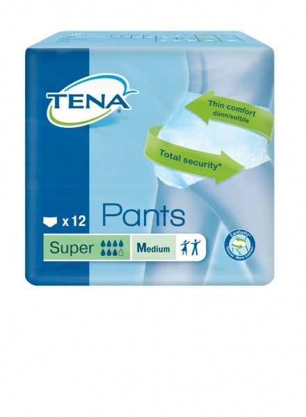 SCA HYGIENE PRODUCTS AB TENA Pants Super M majtki chłonne 12 sztuk + Gratis chusteczki oczyszczające 10 sztuk 9061793
