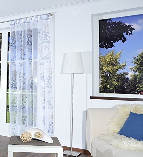 Löscher-Tirol Gaśnica-Tirol 003200 600 SS HB zasłona na szelkach woal zadrukowane, z 8 pętlami i taśmą uniwersalną, 140x245 cm, brązowy 003200 600 SS HB