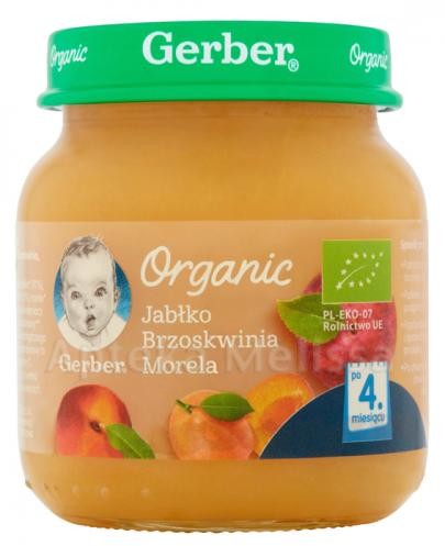 Gerber ORGANIC Jabłko/Brzoskwinia/Morela po 4 m-cu 125 g