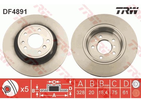 TRW Tarcza hamulcowa DF4891