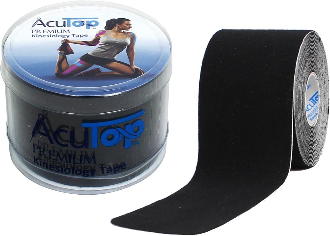 Tape Acutop AcuTop PREMIUM kinesiology KINESIO czarny + PUDEŁKO wielorazowe + INSTRUKCJA (atp black) 4260394881210
