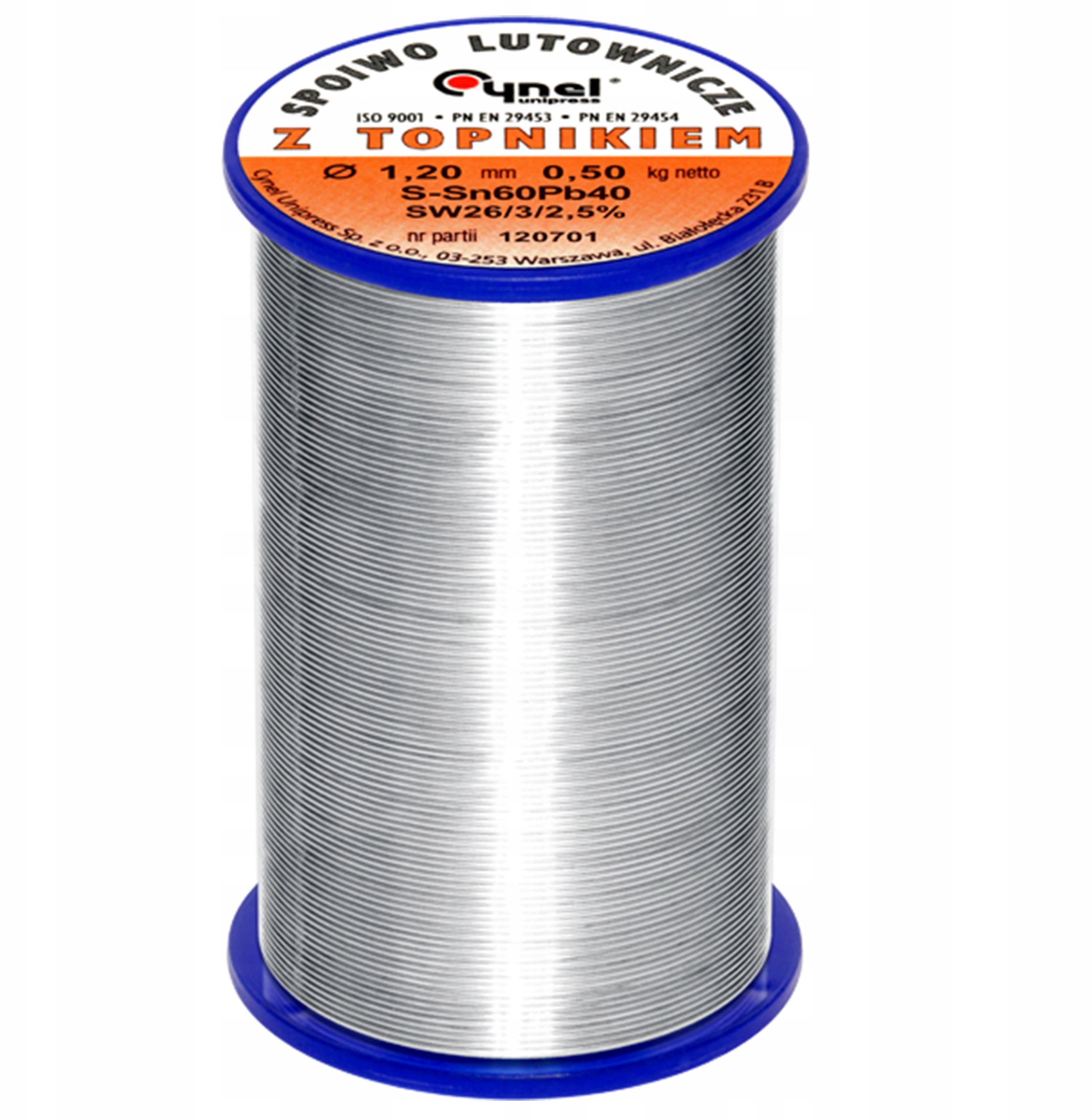 Cyna Z Topnikiem Spoiwo Lutownicze 500g 1,20mm 60%