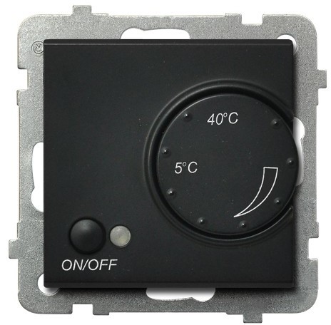 Ospel Regulator temperatury z czujnikiem podpodłogowym Czarny metalik - RTP-1R/m/33 Sonata