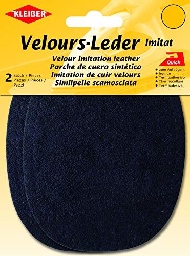Kleiber Kleiber + Co.GmbH welurowe plamy do prasowania, owalne, 38% akryl / 32% bawełna / 30% wiskoza, granatowe, 13x10 cm 87704