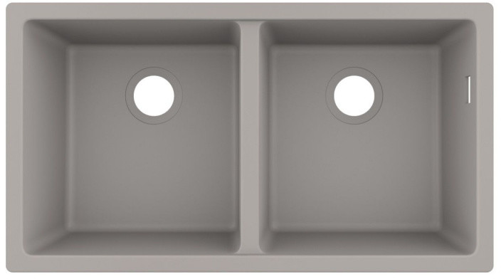 Hansgrohe S51 Zlewozmywak granitowy dwukomorowy 82x45 cm szarość betonu 43434380