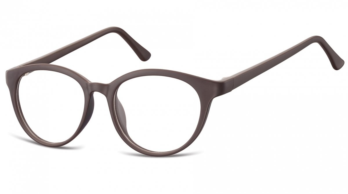 Sunoptic Oprawki korekcyjne okrągłe Lenonki zerówki CP140C ciemnobrązowe CP140C