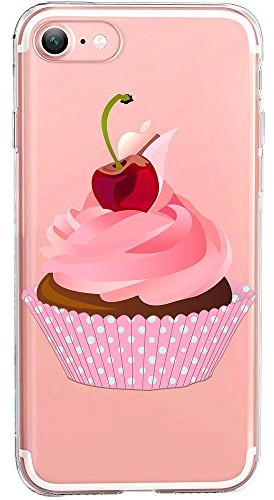 TheSmartGuard Etui kompatybilne z iPhone 6 Plus / 6S Plus | przezroczyste etui ochronne z silikonu | w ogromnym stylu babeczek wiśni T-GC-00223
