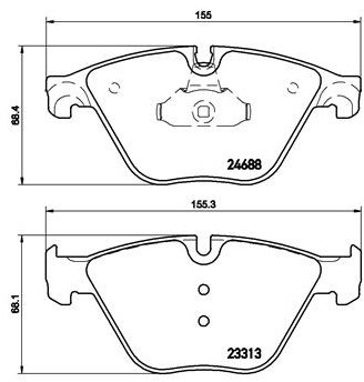 BREMBO Zestaw klocków hamulcowych, hamulce tarczowe P 06 074