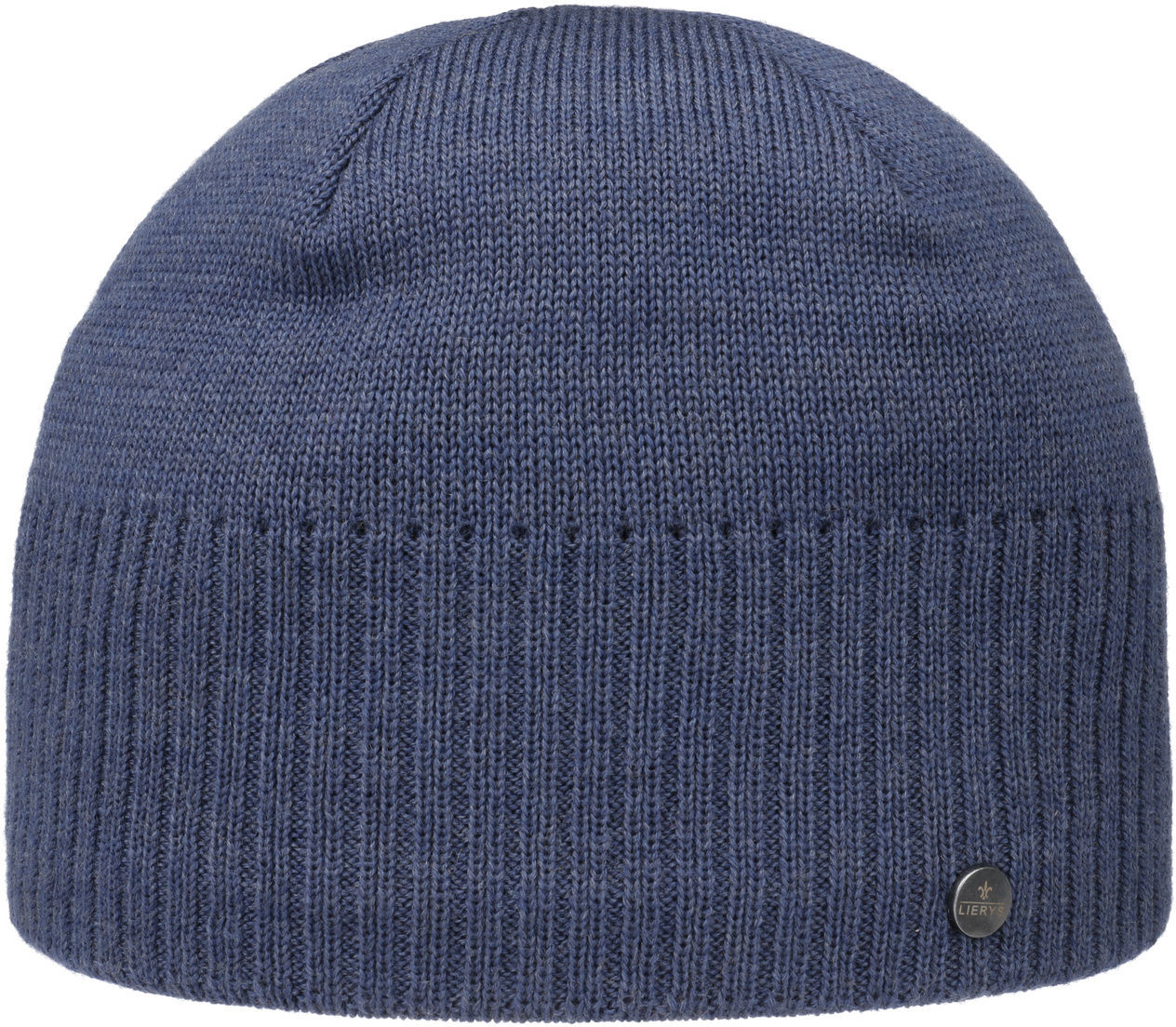 Merino Czapka Beanie Fine Rip by Lierys, denim, One Size