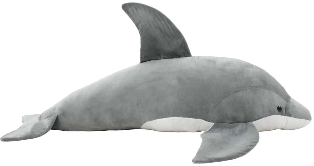 vidaXL Pluszowy delfin przytulanka, szary vidaXL
