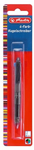 Herlitz długopis, 1 sztuki w kartę blistrową, 1 sztuki na blistrze, 4-kolorowy, przezroczysty 4008110130514