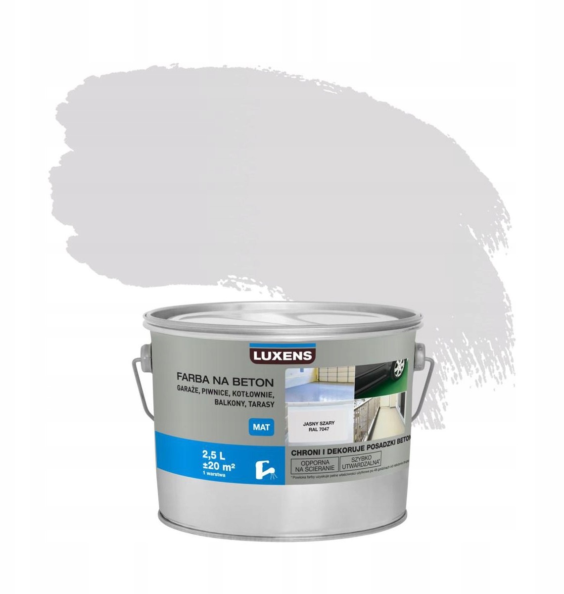 LUXENS Farba do podłóg Na Beton 2.5 l Jasny szary