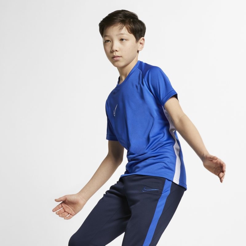 Nike Koszulka piłkarska z krótkim rękawem dla dużych dzieci Dri-FIT Academy - Niebieski AO0739-480