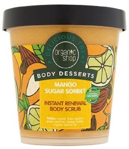 Organic Shop Body Desserts Mango Sugar Sorbet Body Scrub cukrowy peeling do ciała o zapachu Mango 450ml 40569-uniw