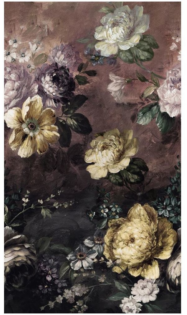 DECO WALL Tapeta panoramiczna Wornout Flowers kwiaty 159 x 280 cm