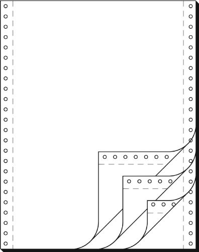 kangaro 91400 Endlospapier 4-krotnie, 12 cale x wysokość 240 MM (A4), 52/53/53/52 G, 500 zestawy LP, SD 91400