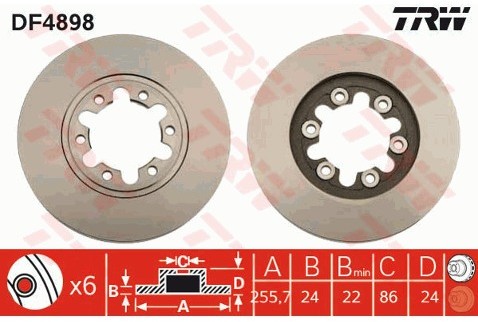 TRW Tarcza hamulcowa DF4898