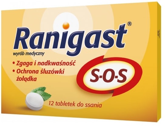 Polpharma Ranigast SOS x12 tabletek do ssania